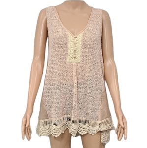 A'REVE ANTHROPOLOGIE‎ TOPS SLEEVELESS PEACH SIZE L LARGE
